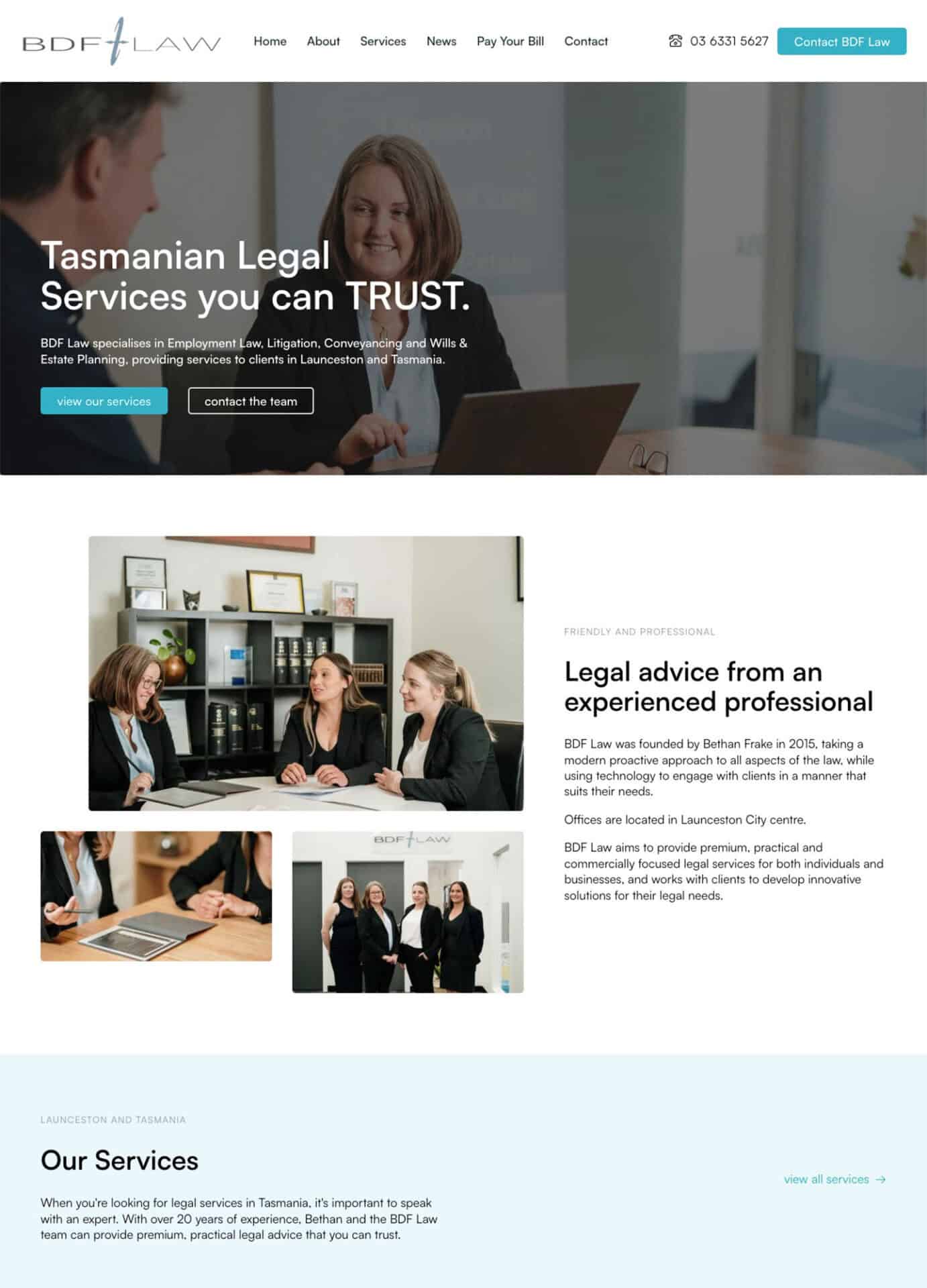 BDF Law website screenshot
