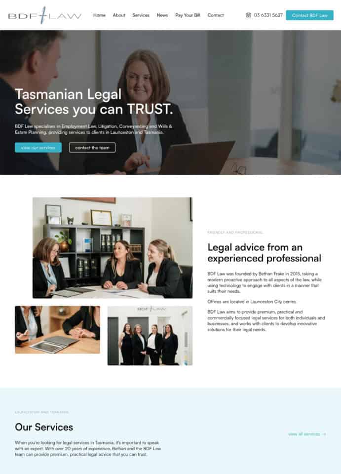 BDF Law website screenshot