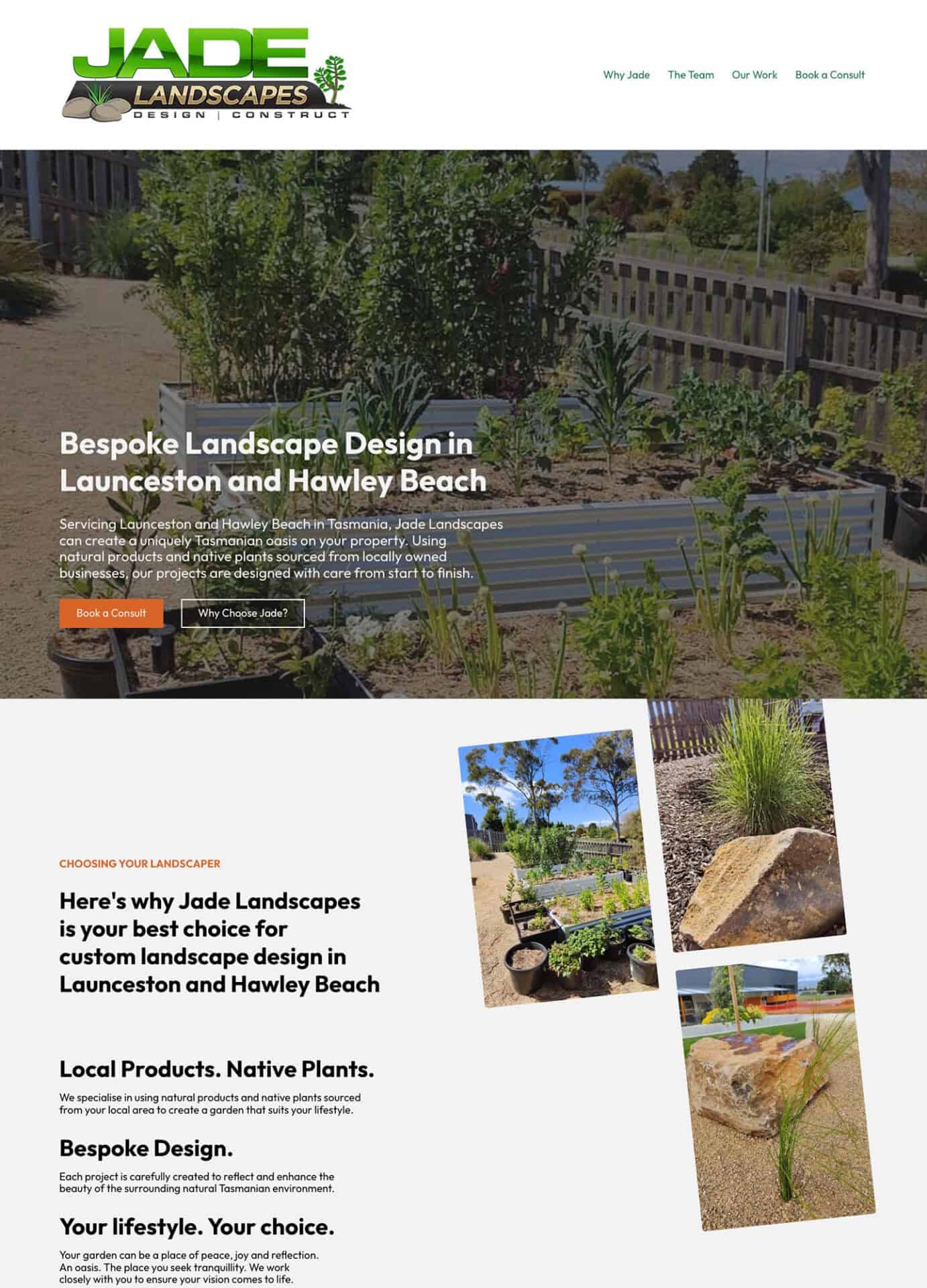 Jade Landscapes website screenshot
