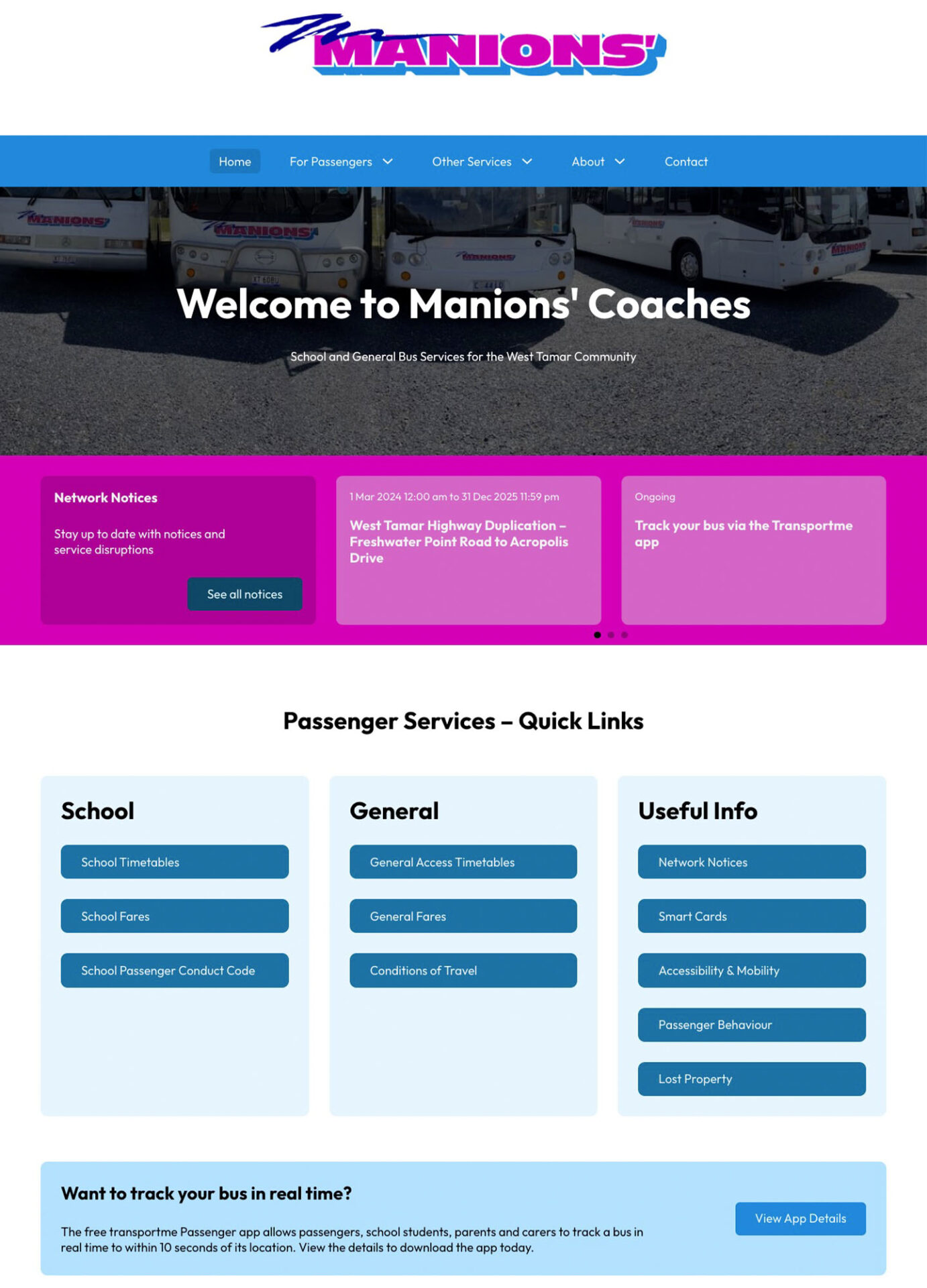 Manions' Coaches desktop screenshot